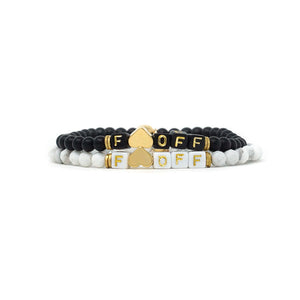 tiny F-OFF bracelet (onyx)