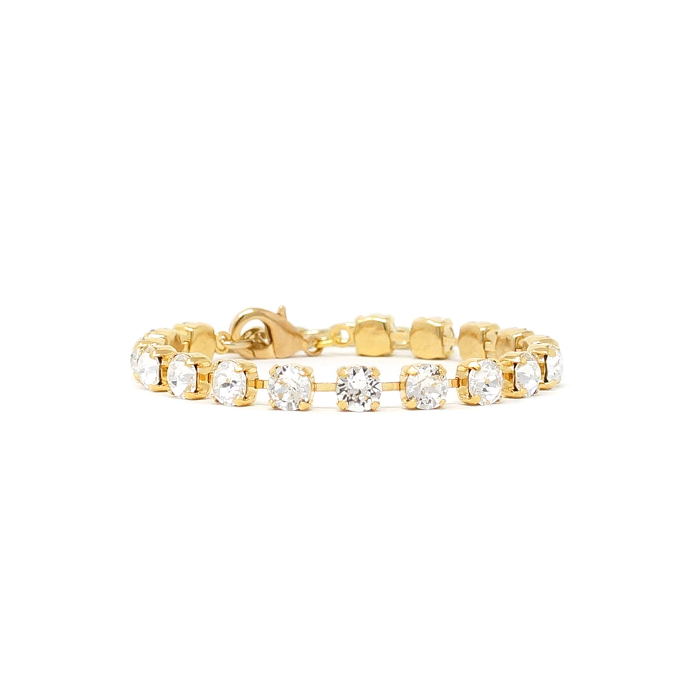 Crystal Bracelet (6MM, Clear, Gold)