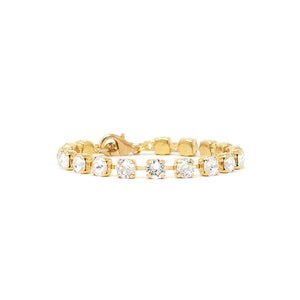Crystal Bracelet (6MM, Clear, Gold)