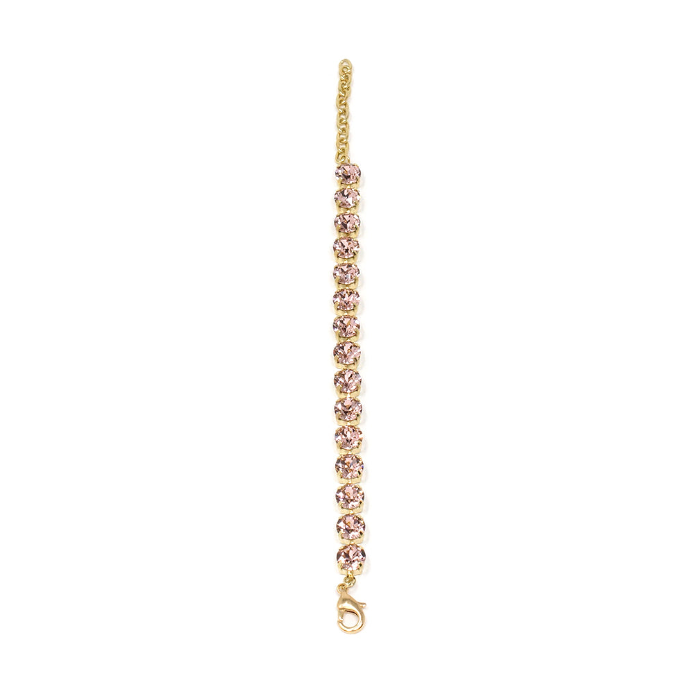 Swarovski Crystal Bracelet (8MM, Vintage Rose, Gold)