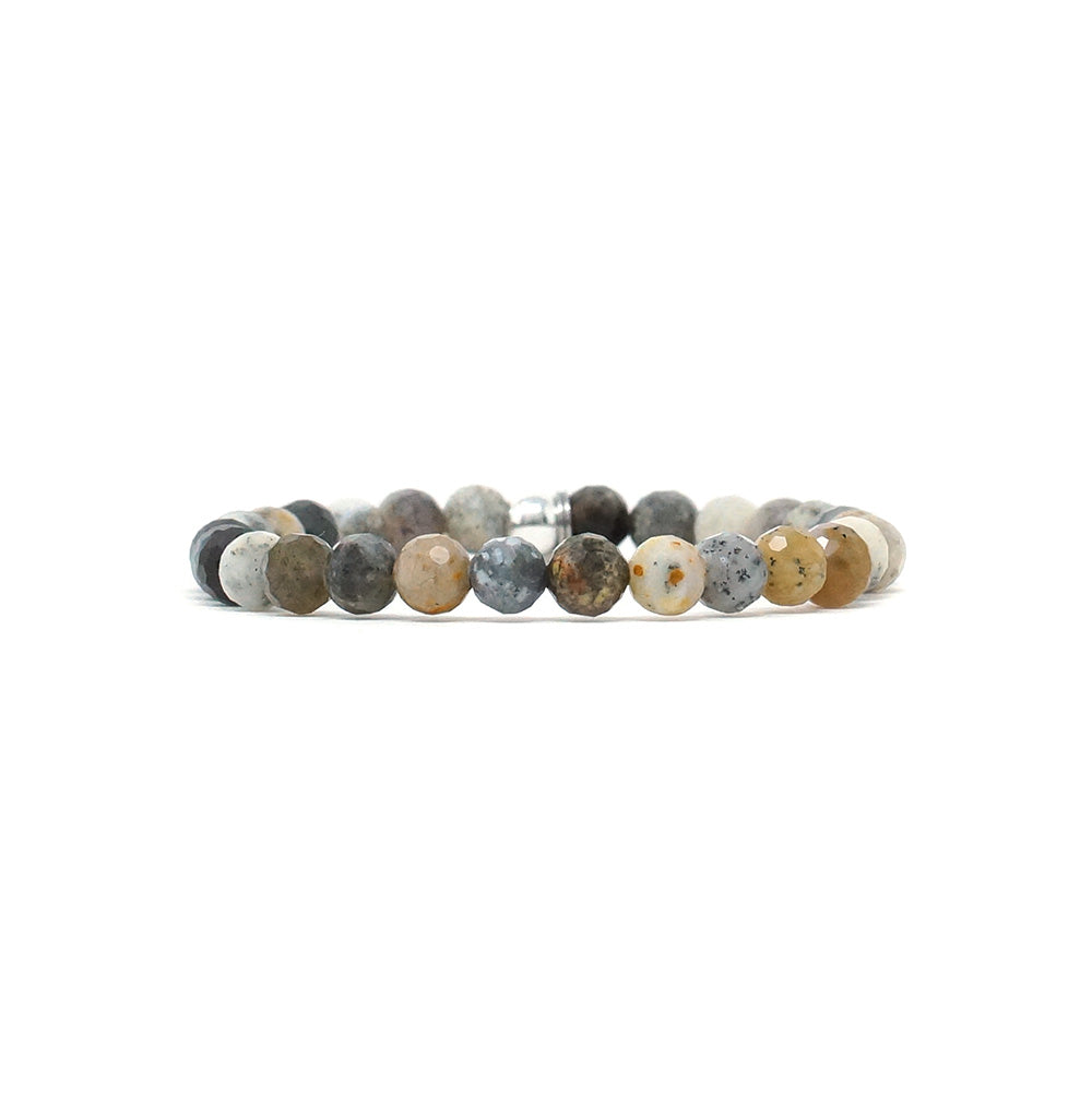 Natural Stone Bracelet - Opal (6MM, Faceted Dendritic)