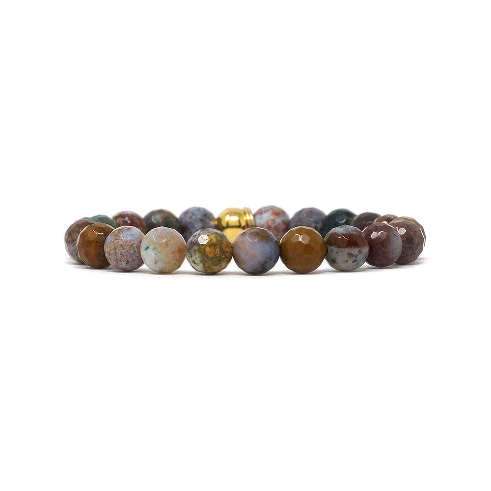 Natural Stone Bracelet - Jasper (8MM, Faceted, Ocean)