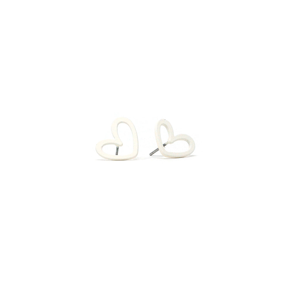 Heart Earrings (White)