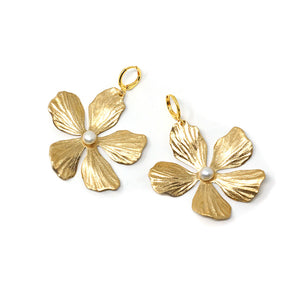 Gold + Pearl Floral Earrings