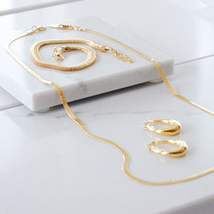 Herringbone Gold Necklace (18")