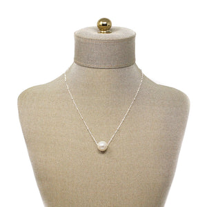 Pearl Pendant Necklace (Silver)